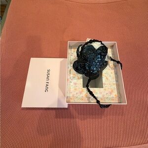 Black Beaded Crossbody Bag